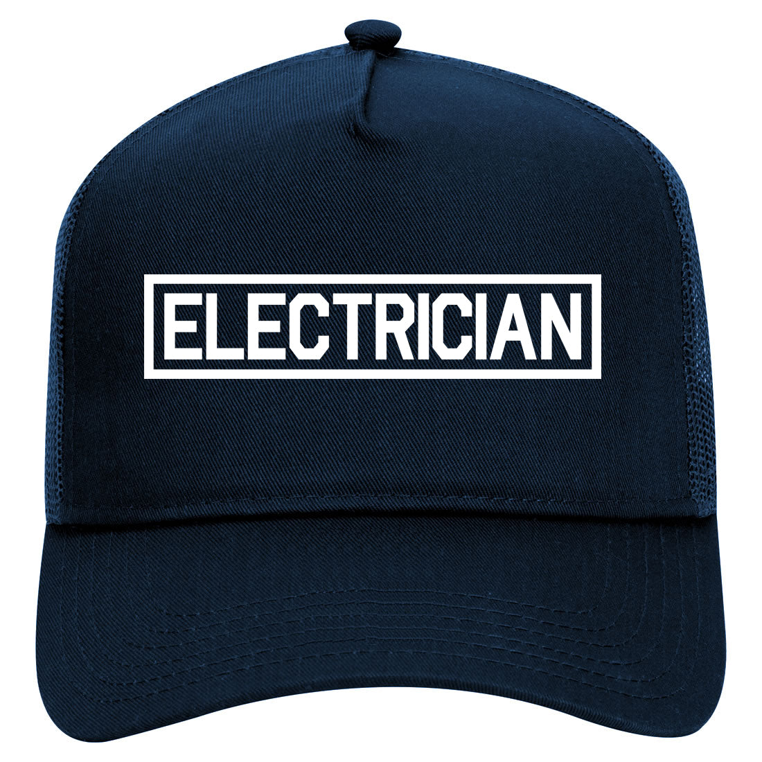 Electrician Occupation Mens Mesh Trucker Hat Navy Blue