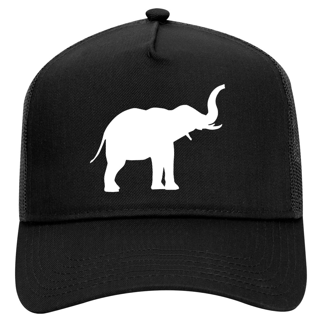 Elephant Animal Mens Mesh Trucker Hat Black