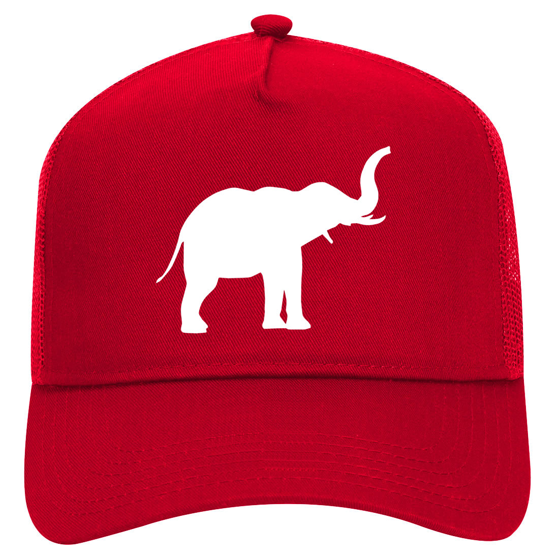 Elephant Animal Mens Mesh Trucker Hat Red