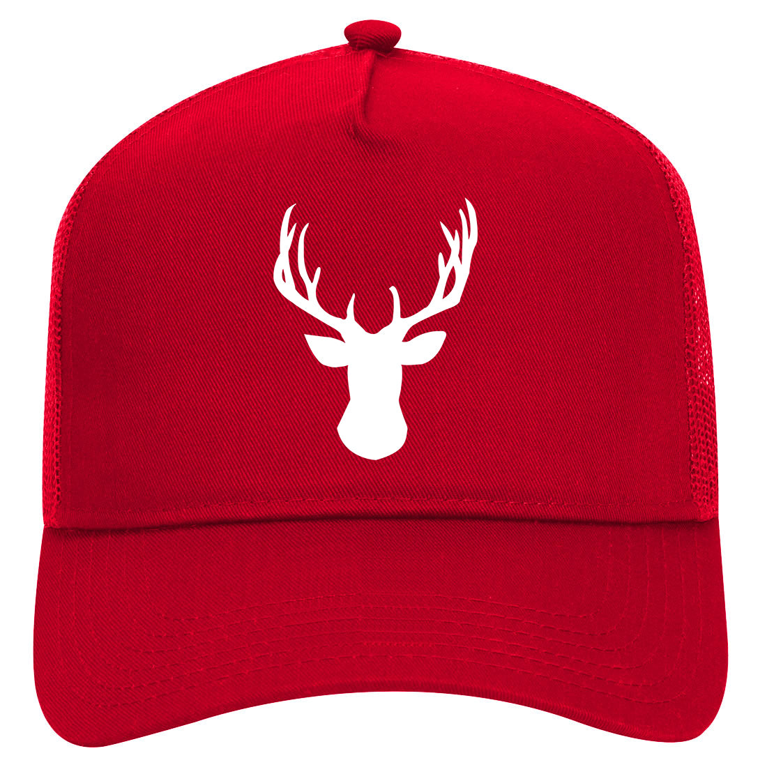 Elk Antler Deer Animal Mens Mesh Trucker Hat Red