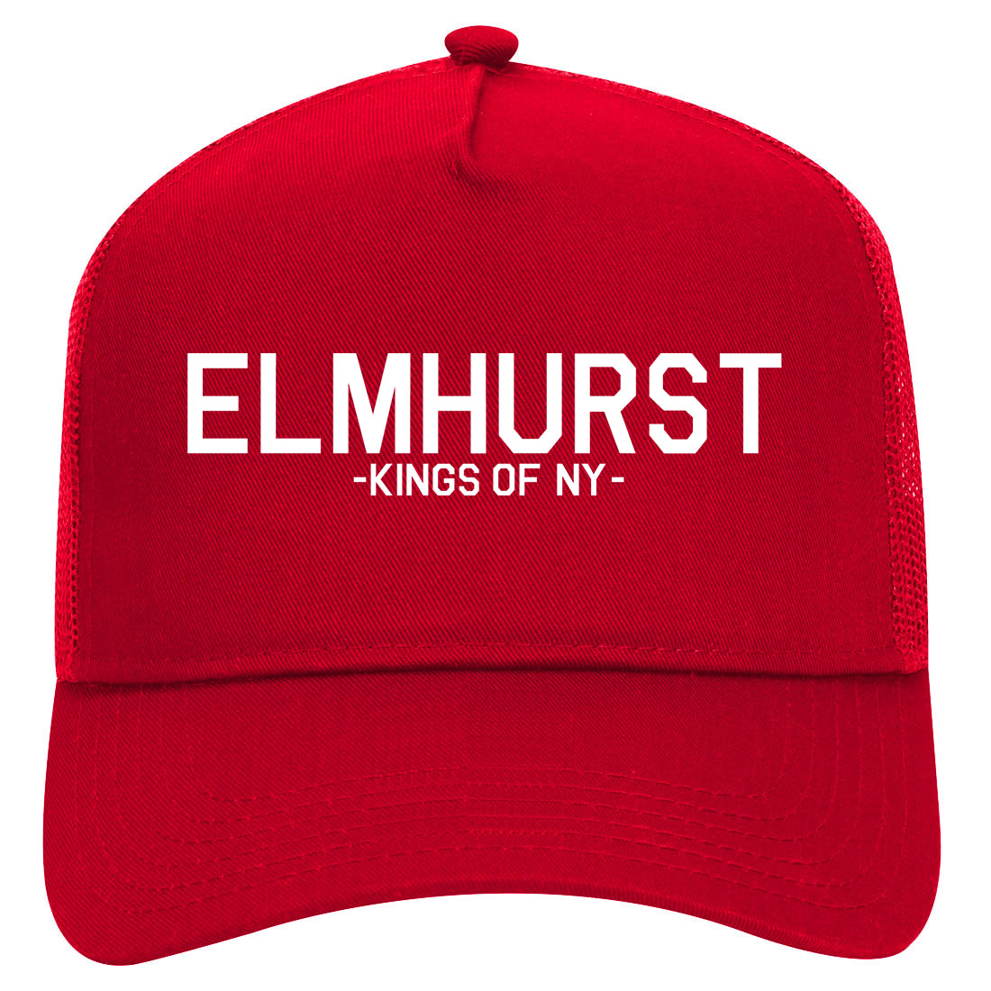 Elmhurst Queens New York Mens Mesh Trucker Hat Red