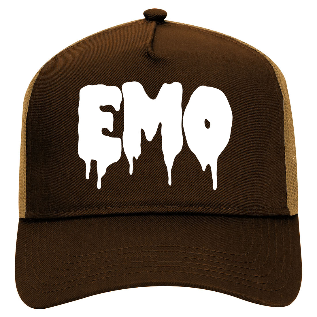Emo Goth Mens Mesh Trucker Hat Brown