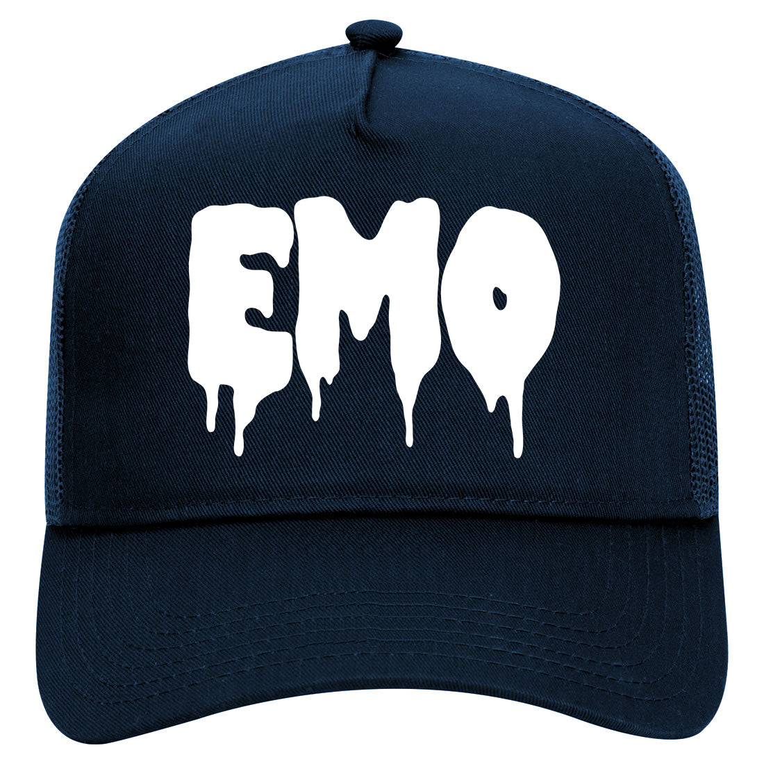 Emo Goth Mens Mesh Trucker Hat Navy Blue