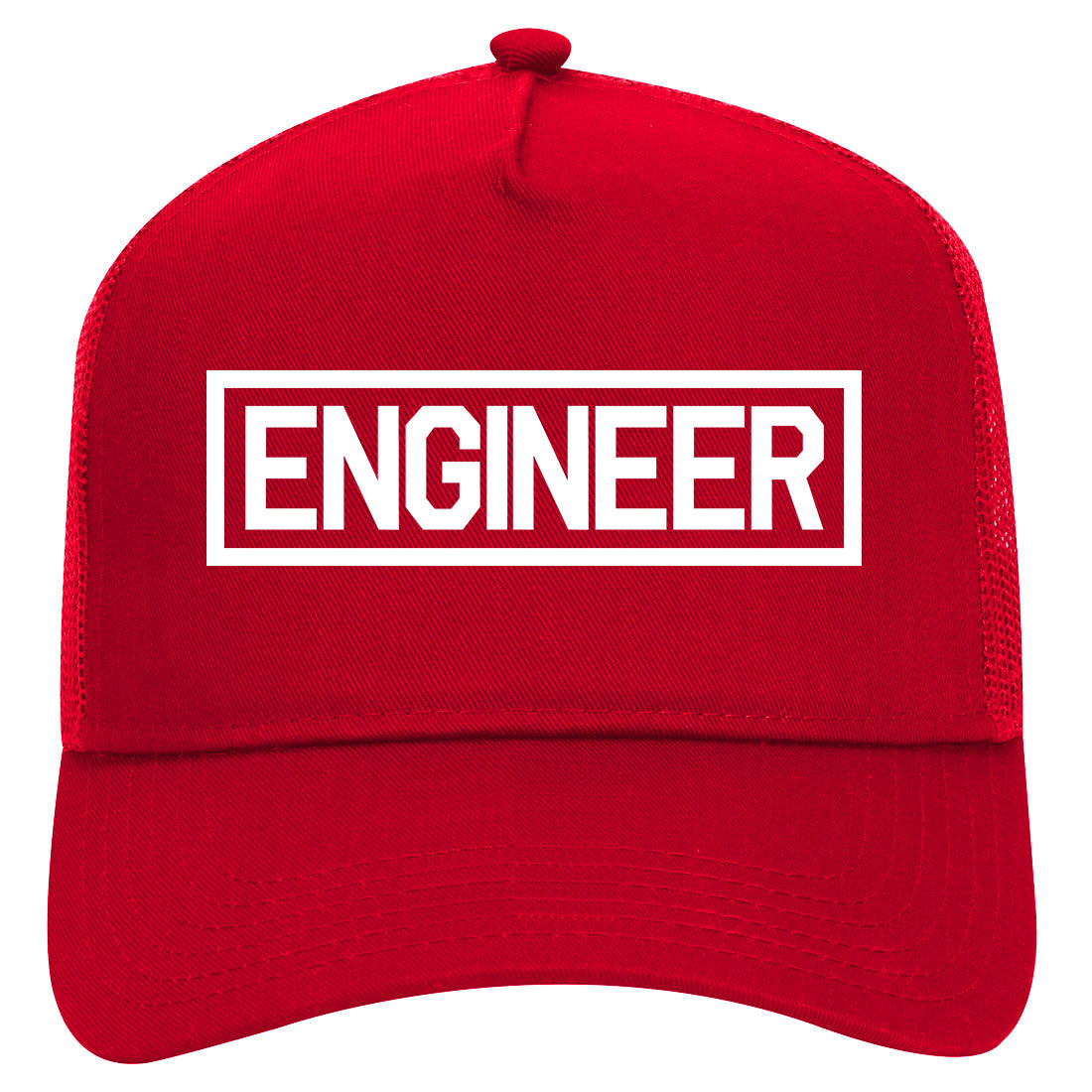 Engineer Occupation Job Mens Mesh Trucker Hat Red