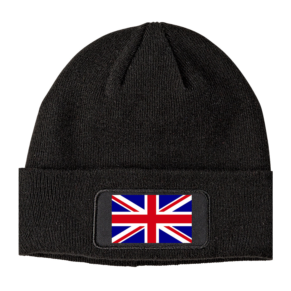 English England Flag Winter Knit Adult Beanie Hat Black