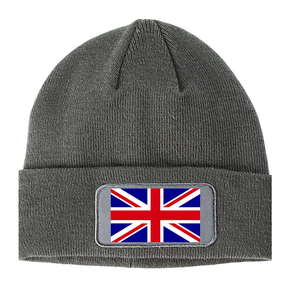 English England Flag Winter Knit Adult Beanie Hat Grey