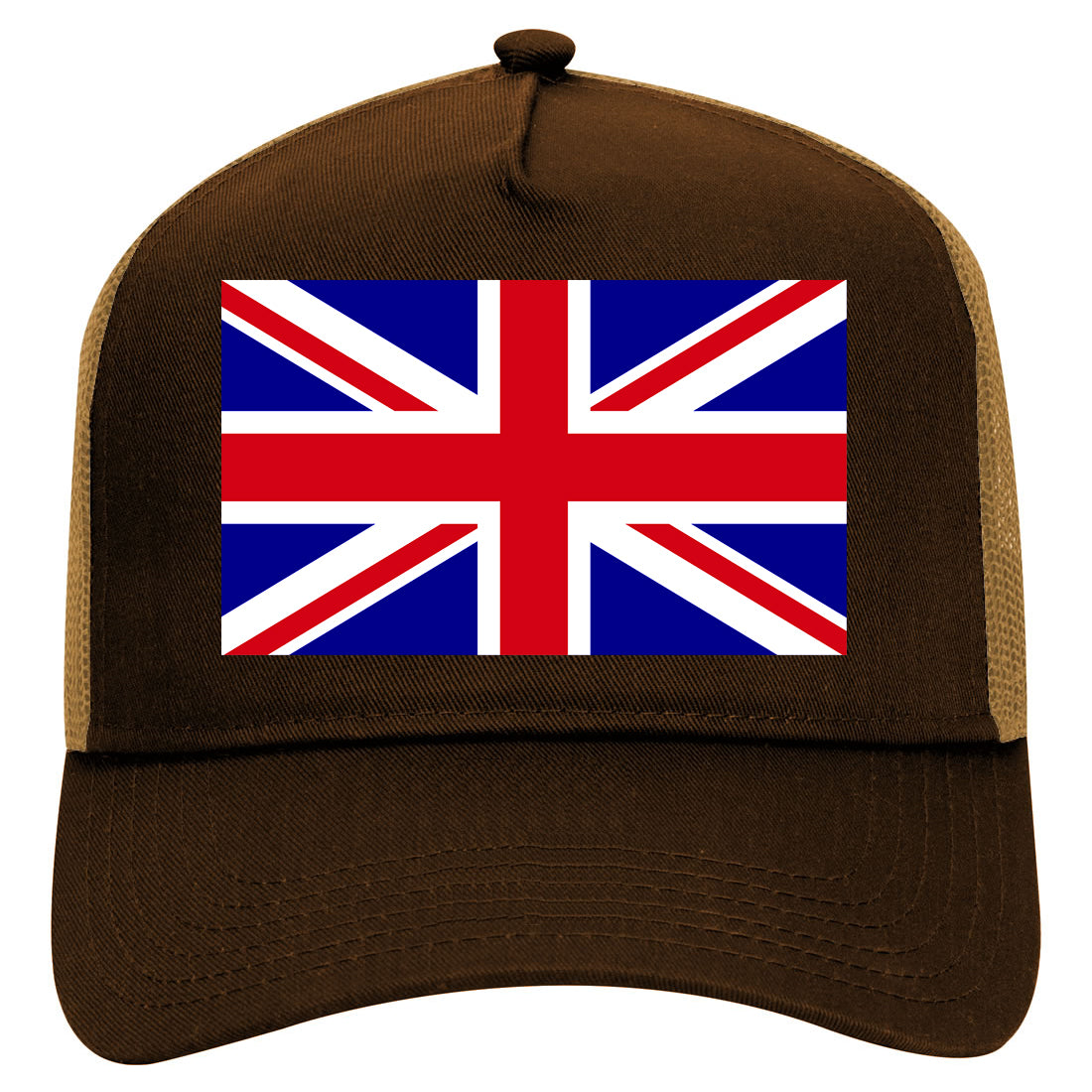 English England Flag Mens Mesh Trucker Hat Brown