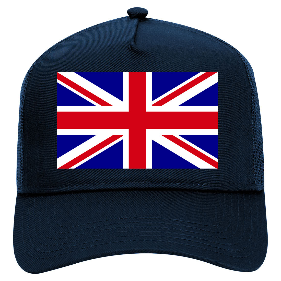 English England Flag Mens Mesh Trucker Hat Navy Blue