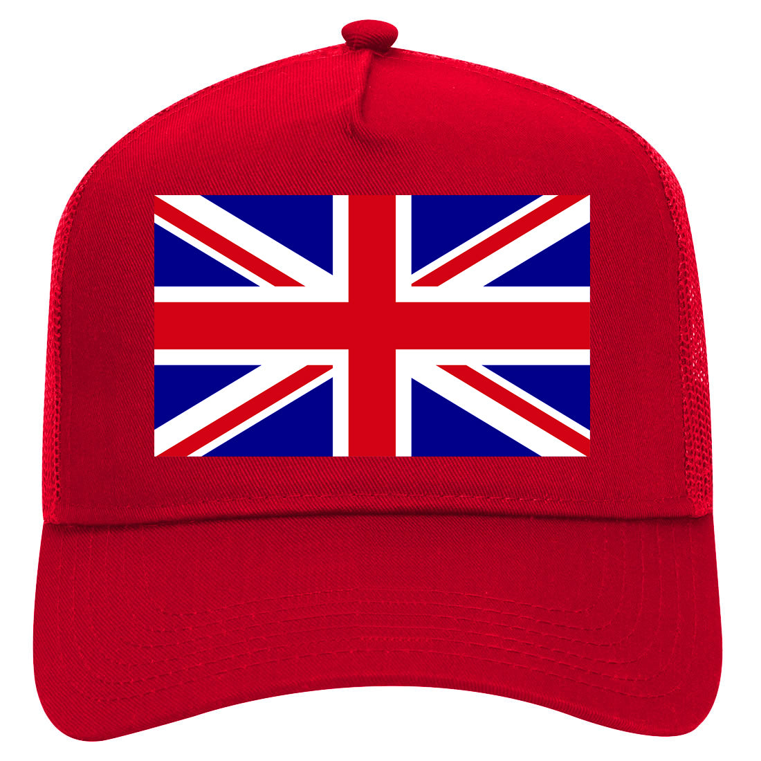 English England Flag Mens Mesh Trucker Hat Red