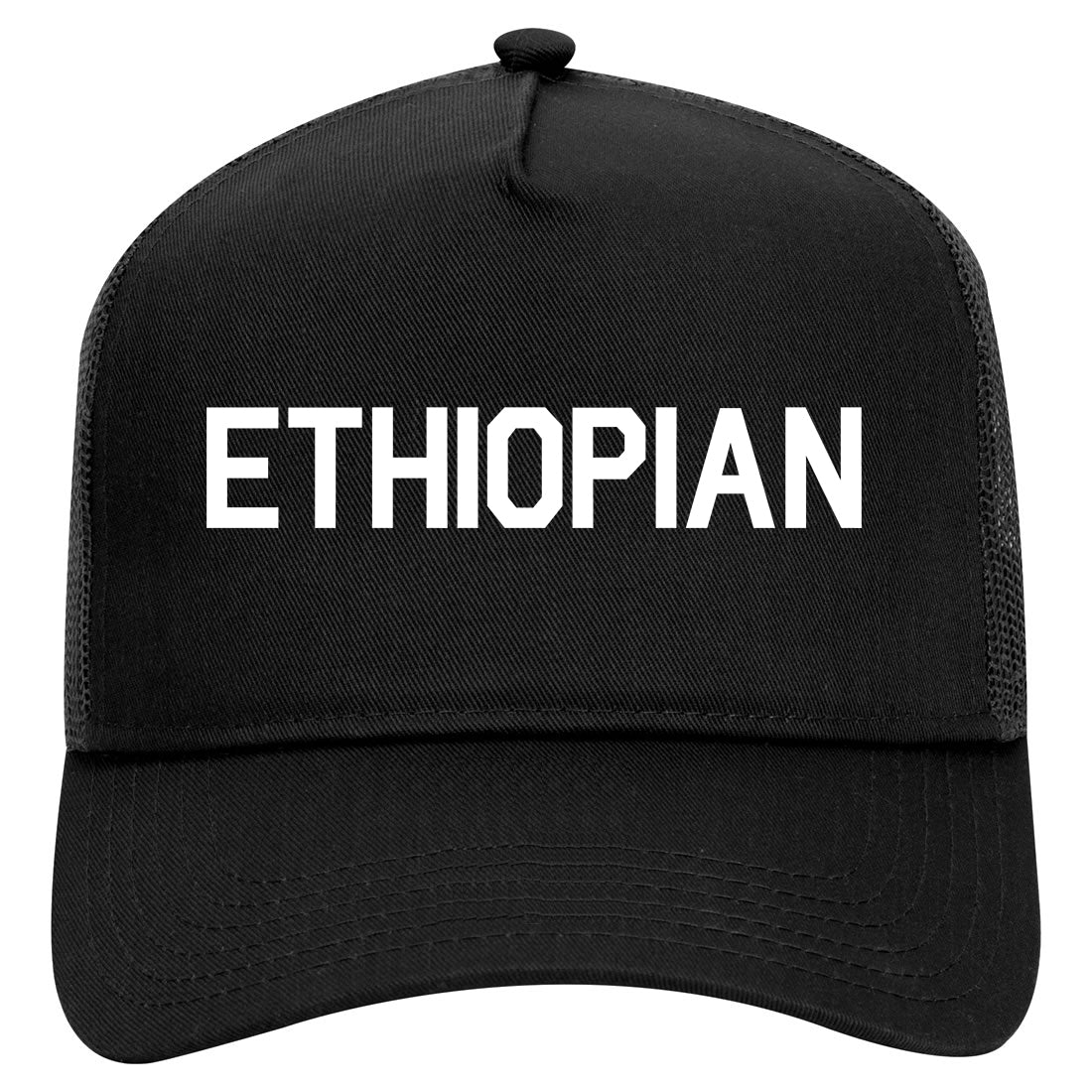Ethiopian Colors Ethiopia Mens Mesh Trucker Hat Black