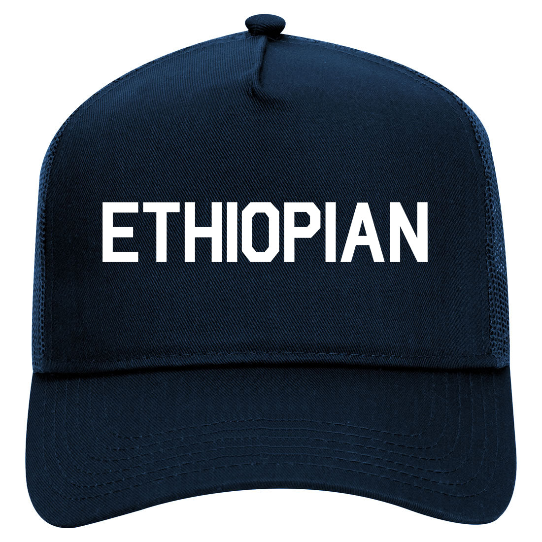 Ethiopian Colors Ethiopia Mens Mesh Trucker Hat Navy Blue
