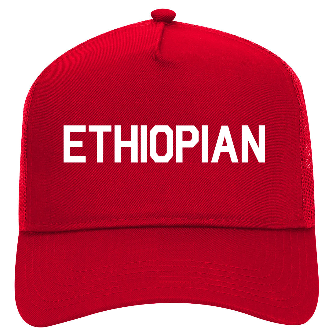 Ethiopian Colors Ethiopia Mens Mesh Trucker Hat Red