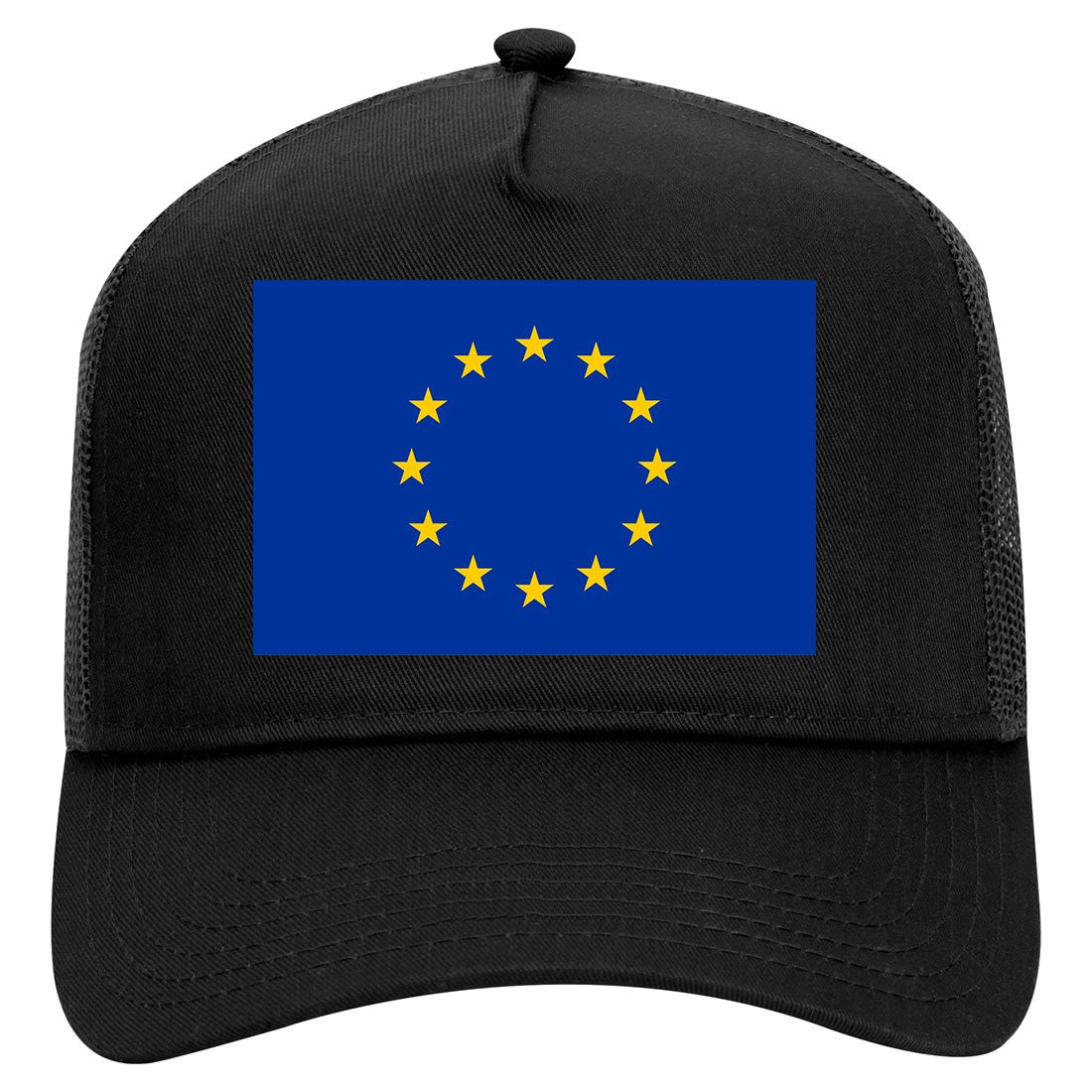 European Union Flag Mens Mesh Trucker Hat Black