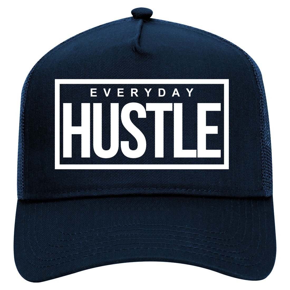 Everyday Hustle Mens Mesh Trucker Hat Navy Blue