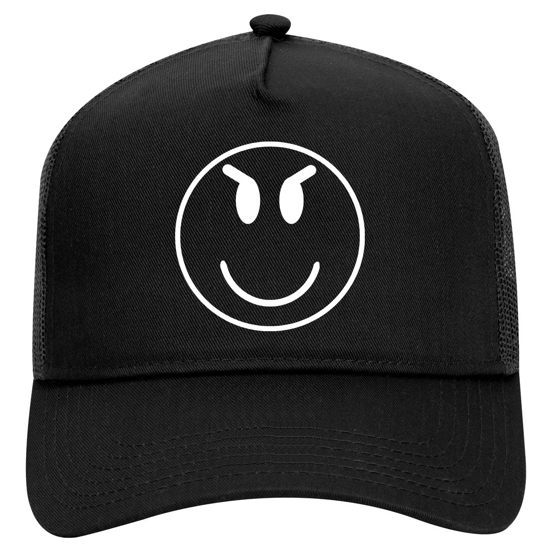 Evil Face Symbol Mens Mesh Trucker Hat Black