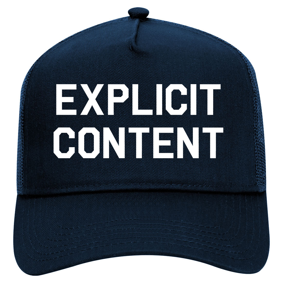 Explicit Content Mens Mesh Trucker Hat Navy Blue
