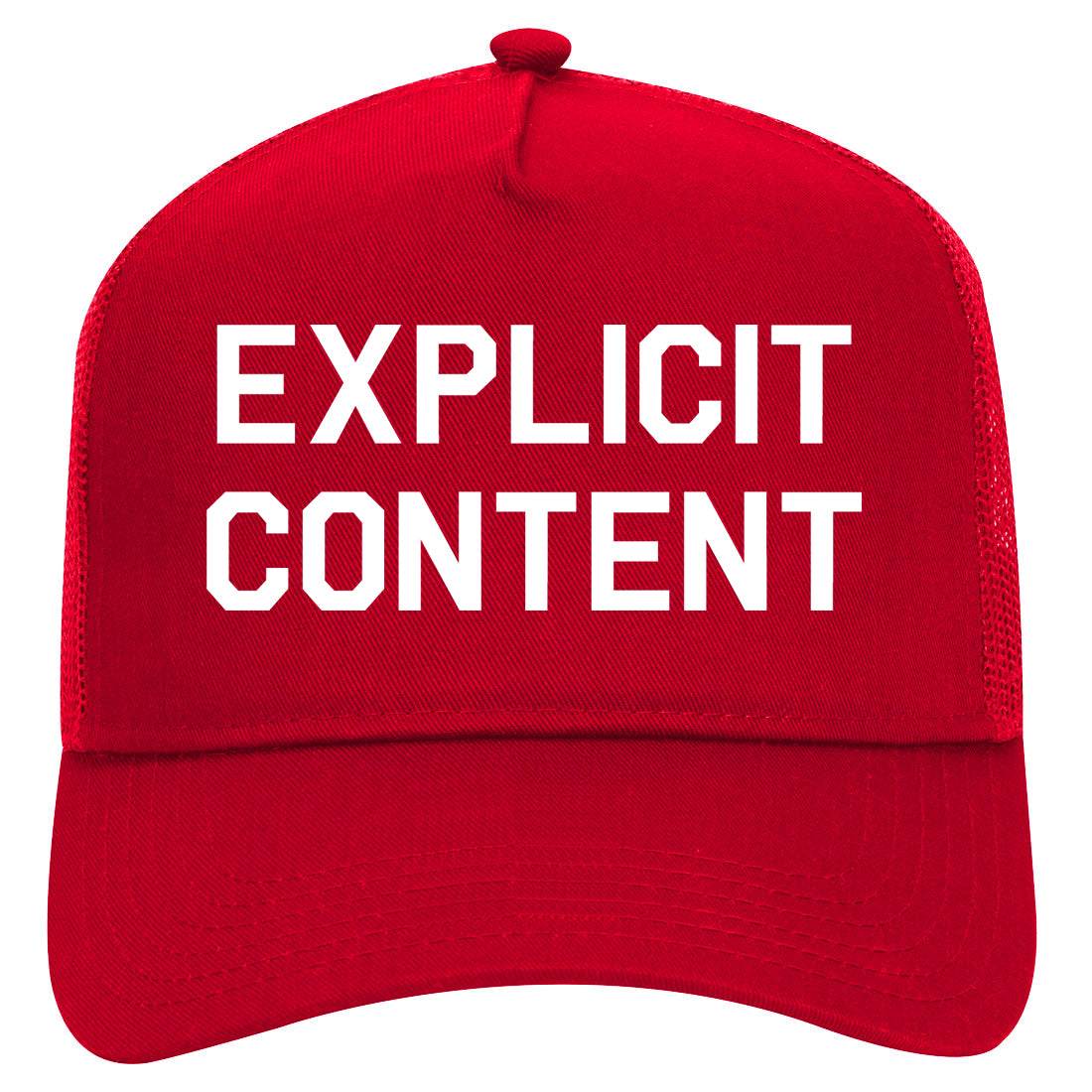 Explicit Content Mens Mesh Trucker Hat Red