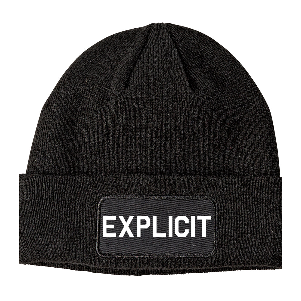 Explicit Winter Knit Adult Beanie Hat Black