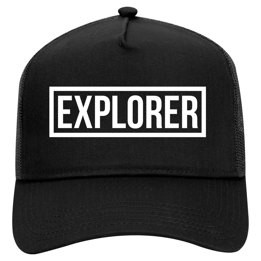 Explorer Box Mens Mesh Trucker Hat Black