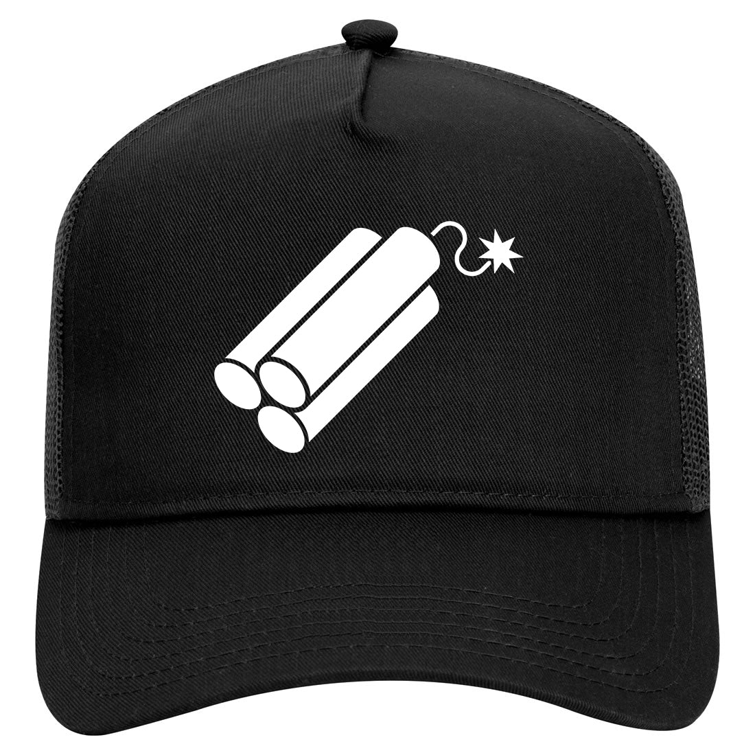 Explosive Bomb Mens Mesh Trucker Hat Black