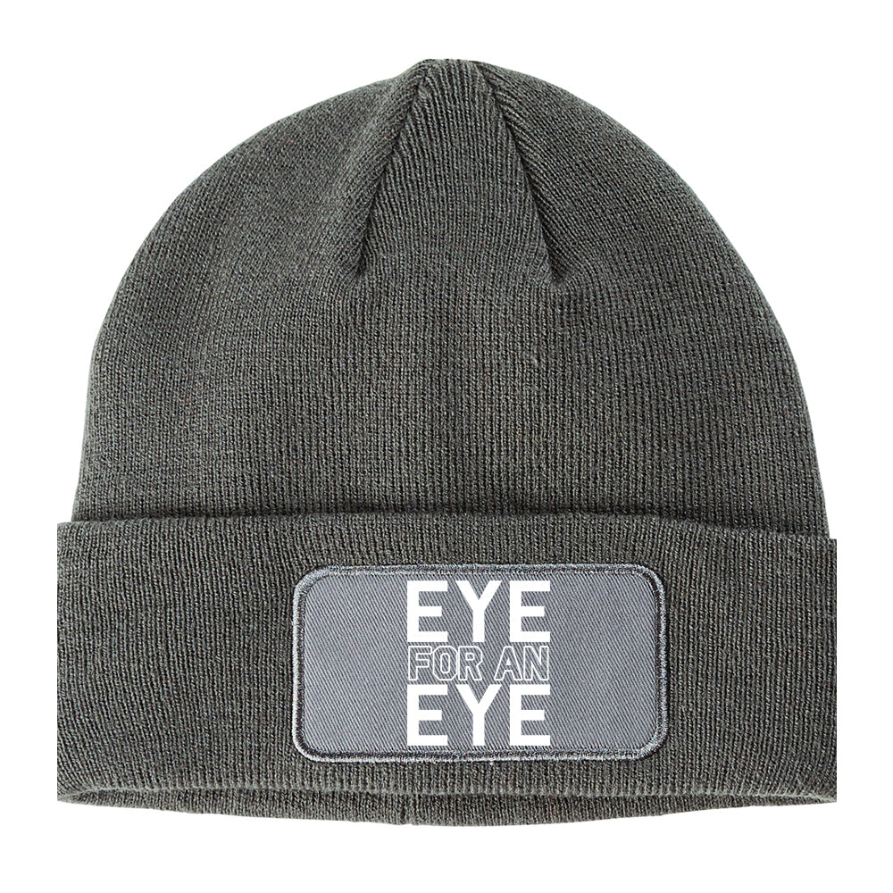 Eye For An Eye Winter Knit Adult Beanie Hat Grey