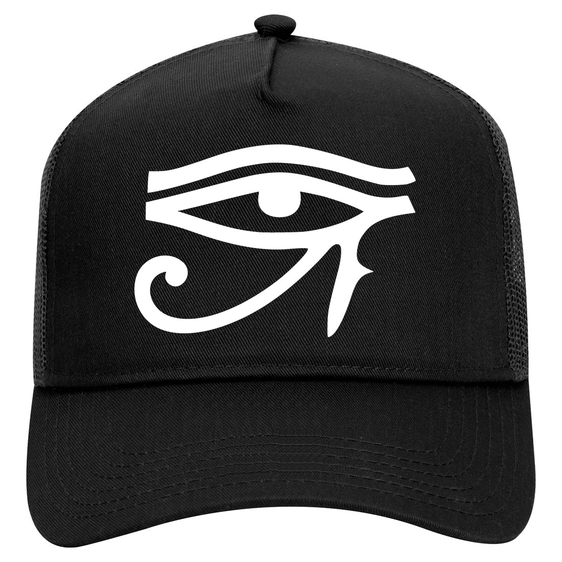 Eye Of Horus Symbol Mens Mesh Trucker Hat Black