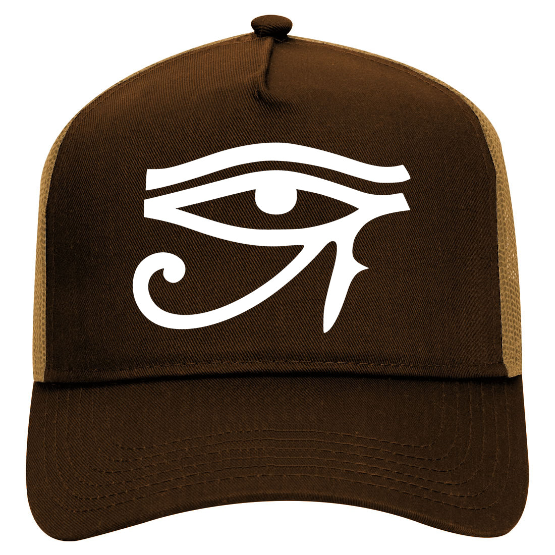 Eye Of Horus Symbol Mens Mesh Trucker Hat Brown