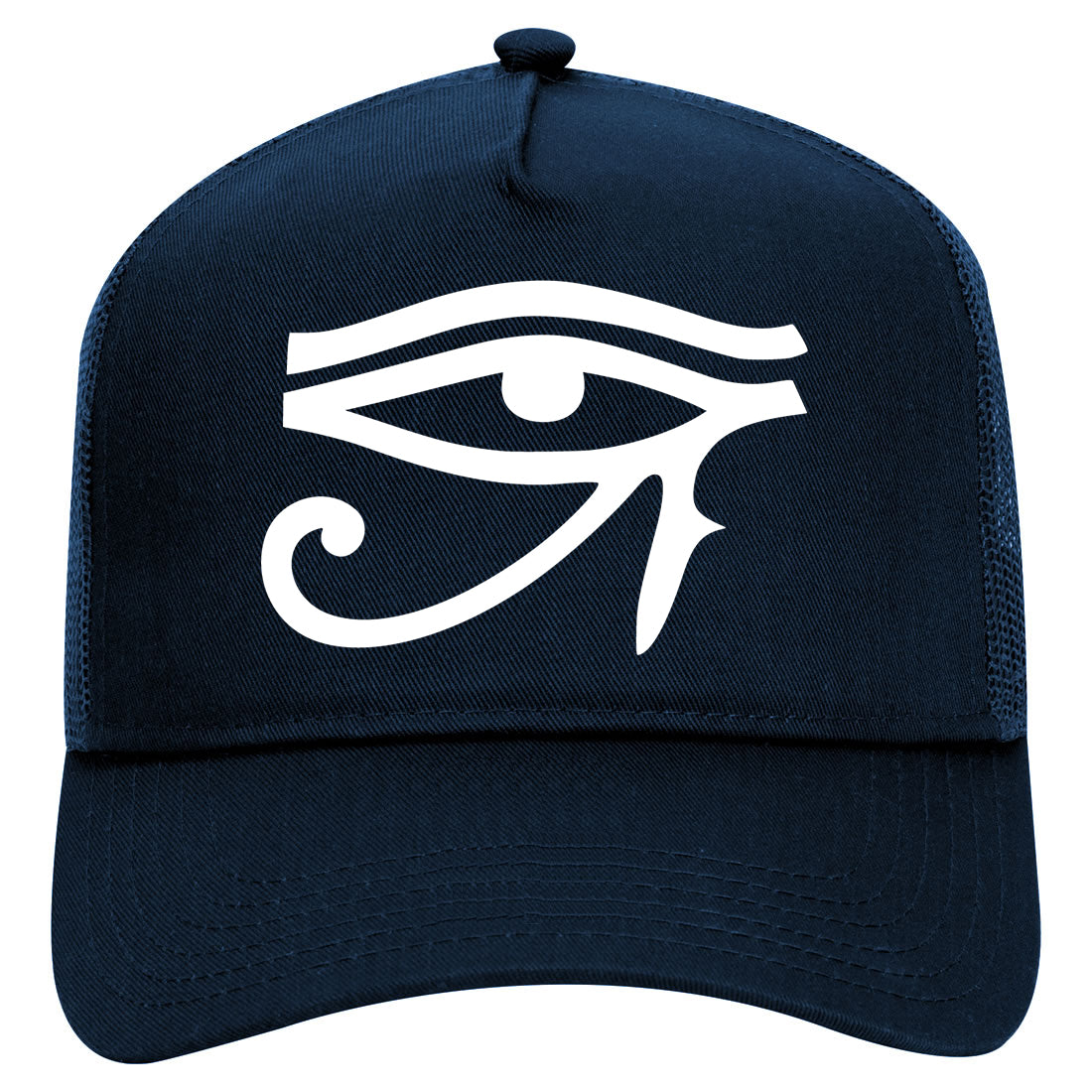 Eye Of Horus Symbol Mens Mesh Trucker Hat Navy Blue