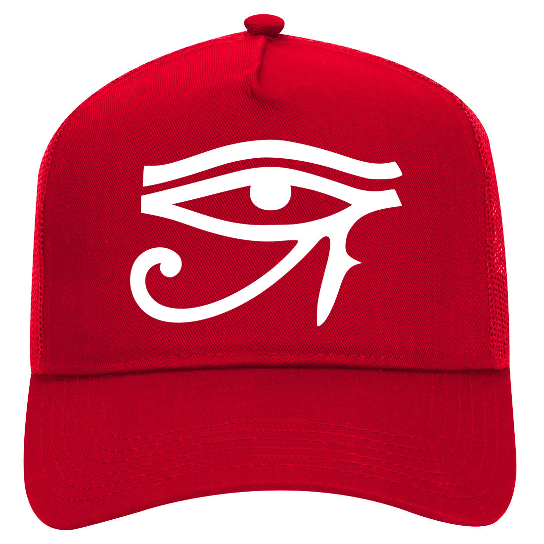 Eye Of Horus Symbol Mens Mesh Trucker Hat Red