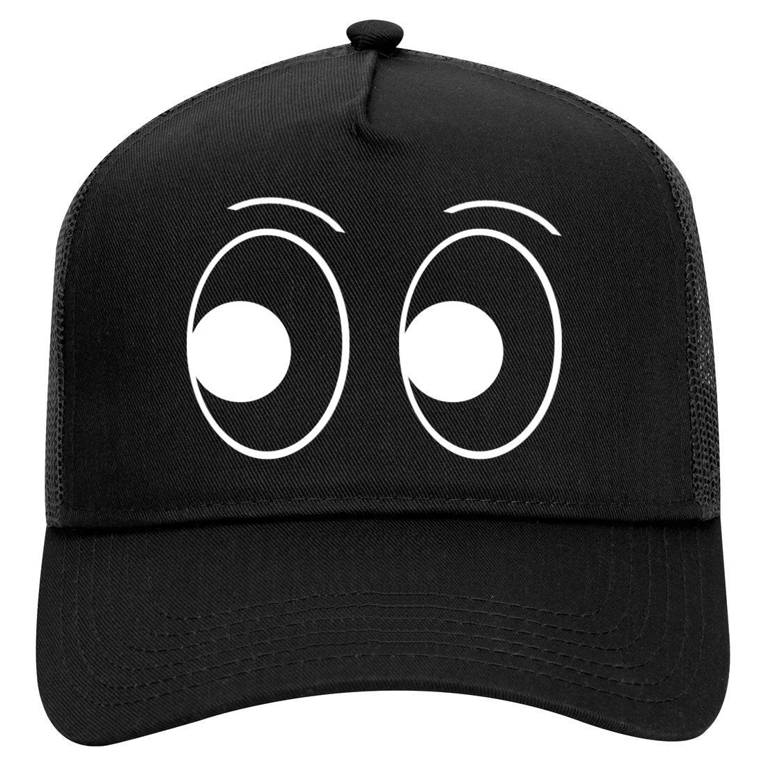 Eyes Looking Symbol Mens Mesh Trucker Hat Black
