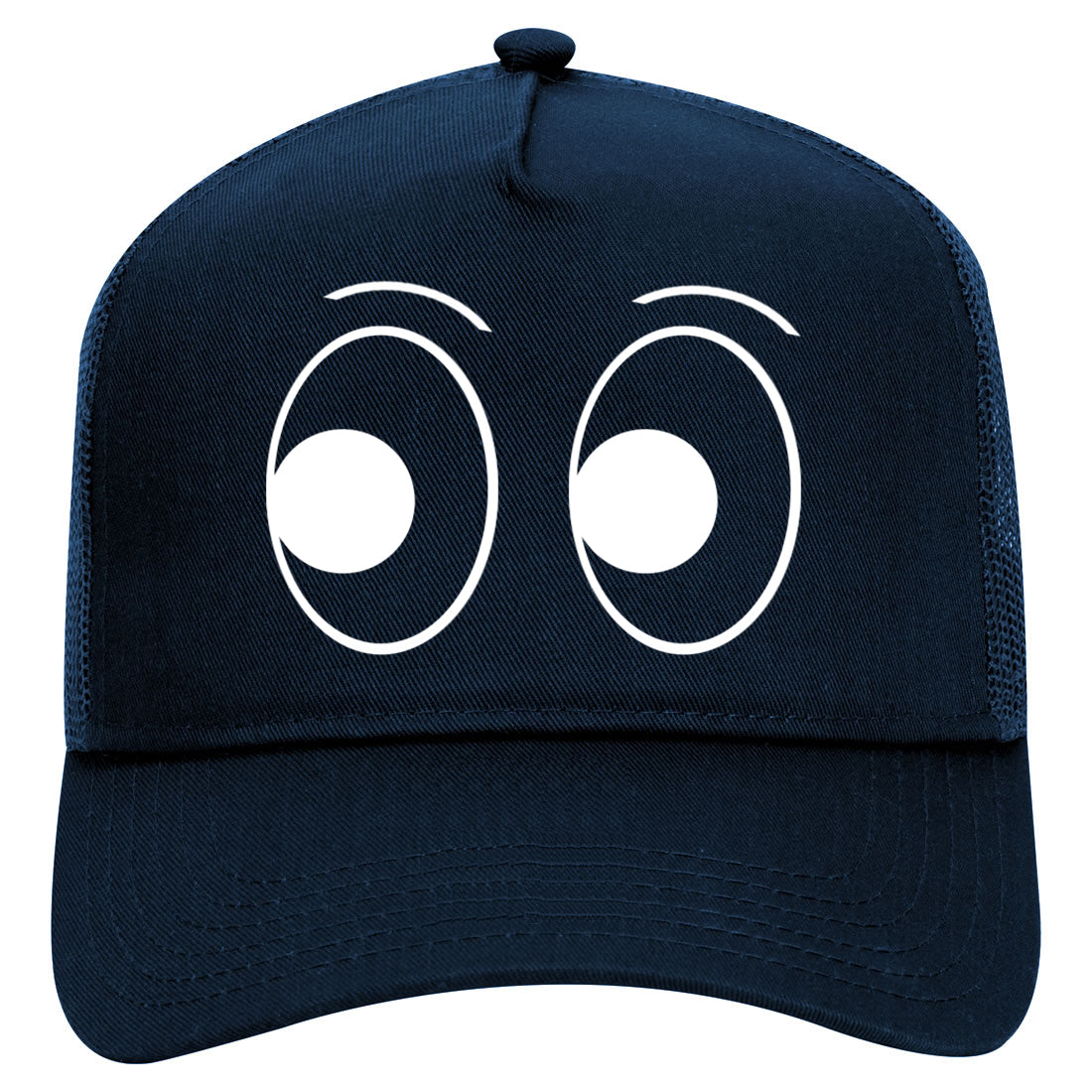 Eyes Looking Symbol Mens Mesh Trucker Hat Navy Blue