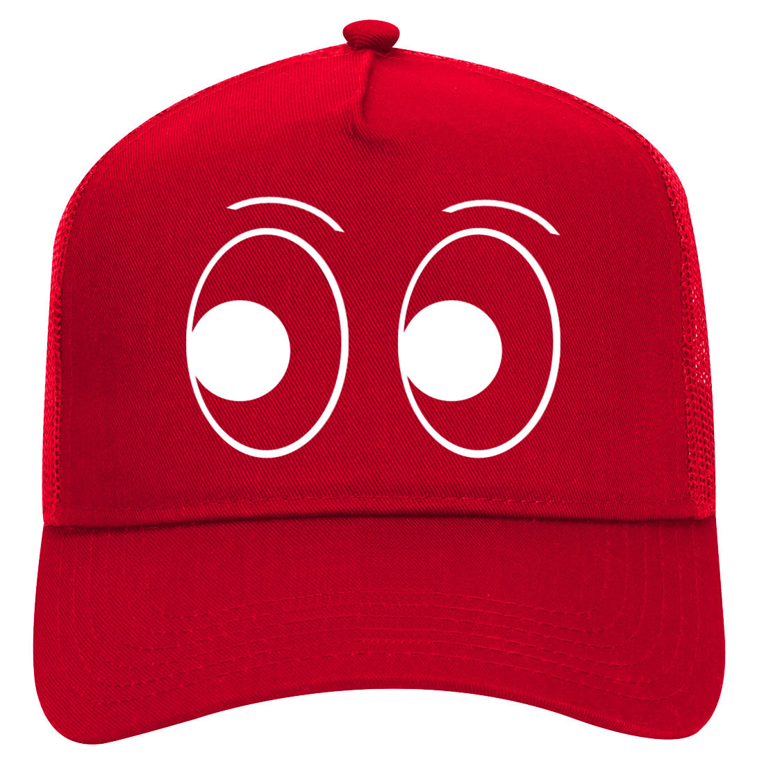 Eyes Looking Symbol Mens Mesh Trucker Hat Red