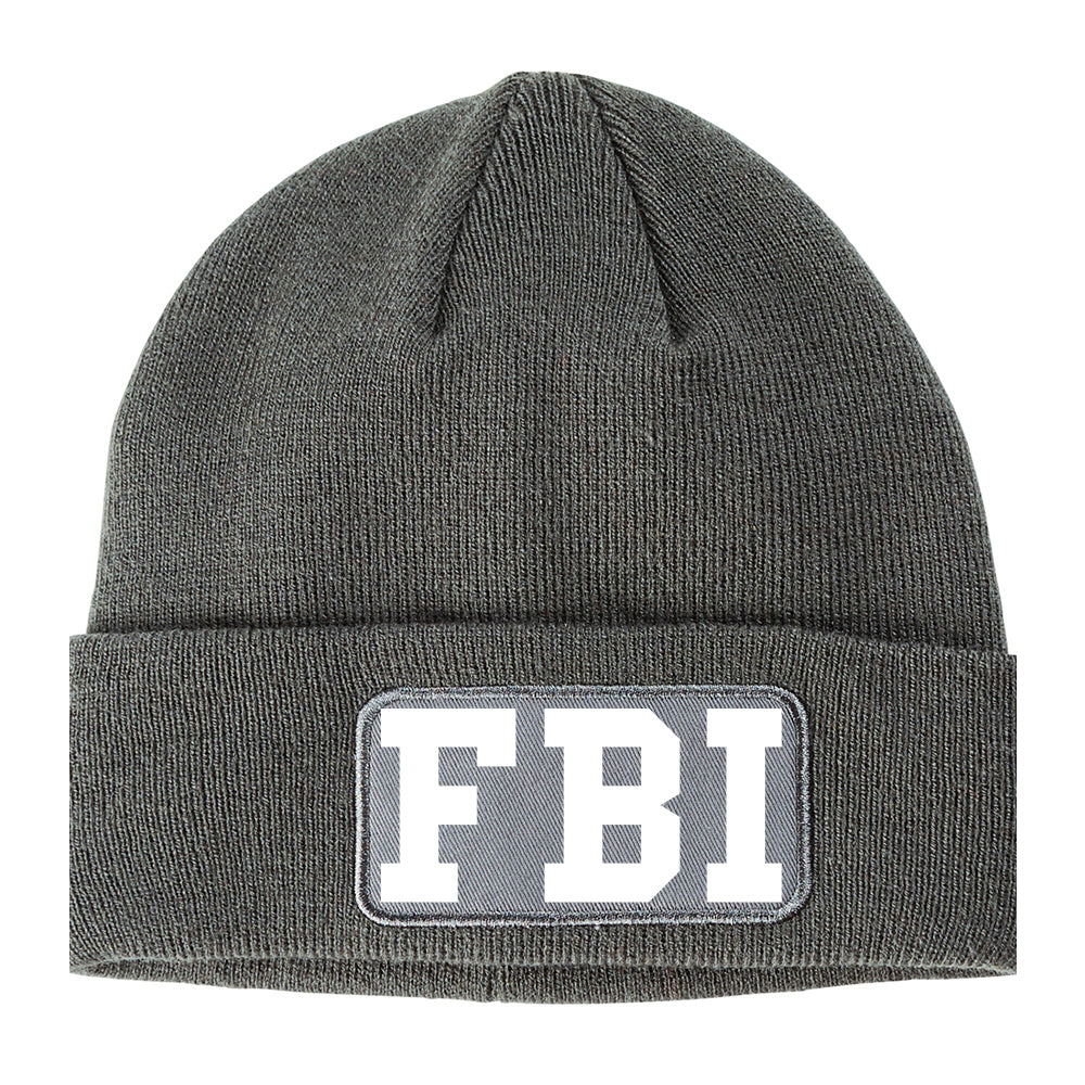 FBI Law Enforcement Winter Knit Adult Beanie Hat Grey