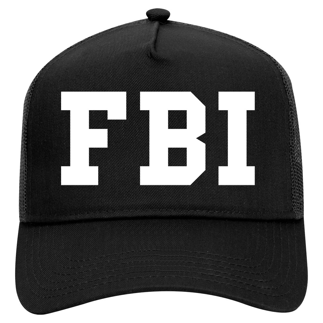FBI Law Enforcement Mens Mesh Trucker Hat Black