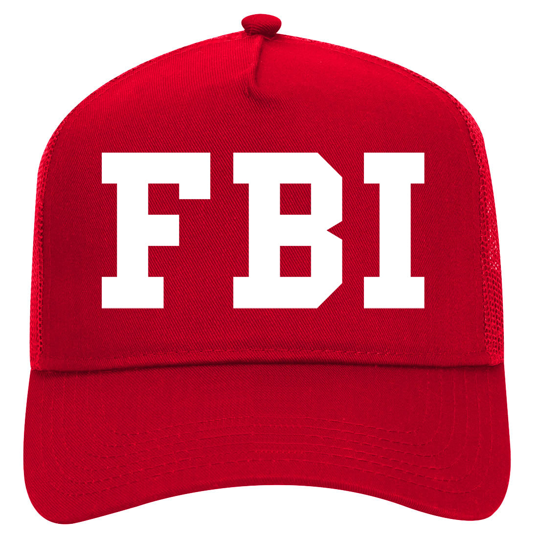 FBI Law Enforcement Mens Mesh Trucker Hat Red