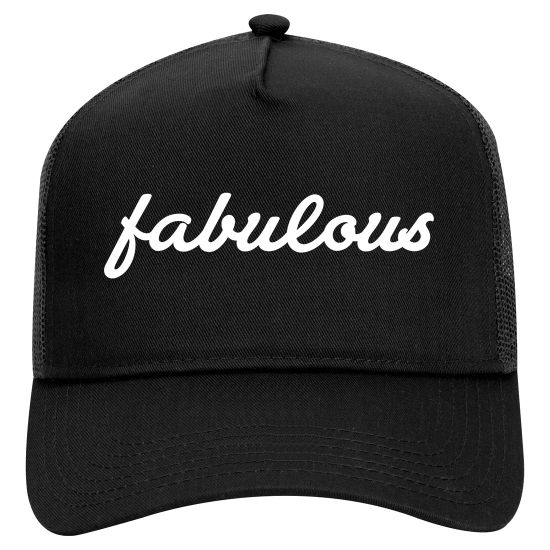 Fabulous Script Mens Mesh Trucker Hat Black