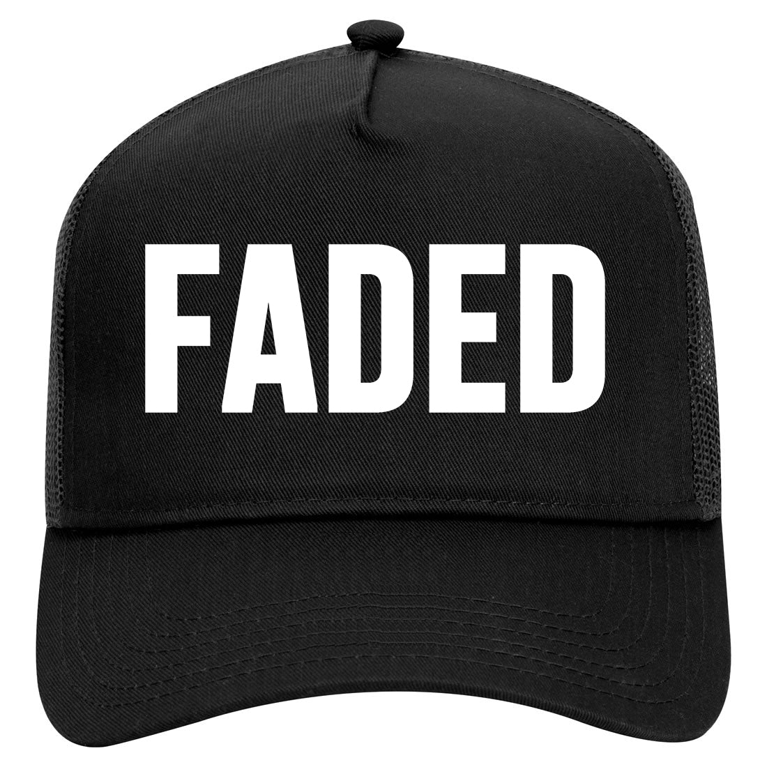 Faded High Letters Mens Mesh Trucker Hat Black