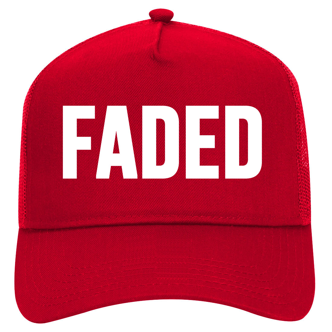 Faded High Letters Mens Mesh Trucker Hat Red