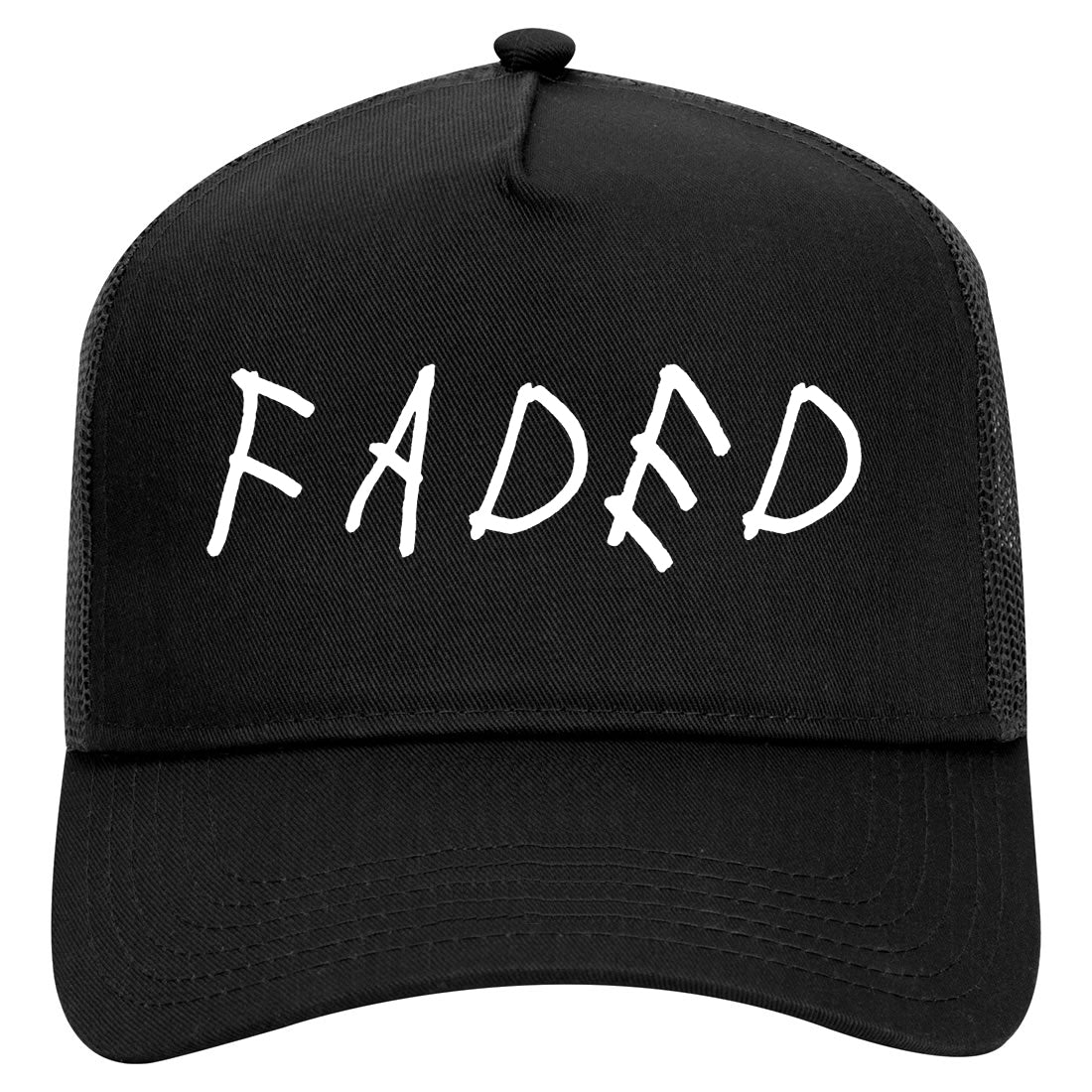 Faded Weed Fade Mens Mesh Trucker Hat Black