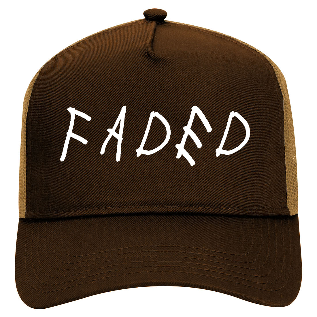 Faded Weed Fade Mens Mesh Trucker Hat Brown