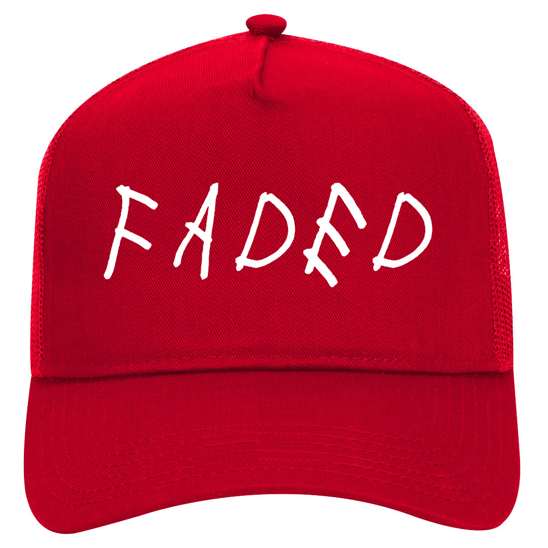 Faded Weed Fade Mens Mesh Trucker Hat Red