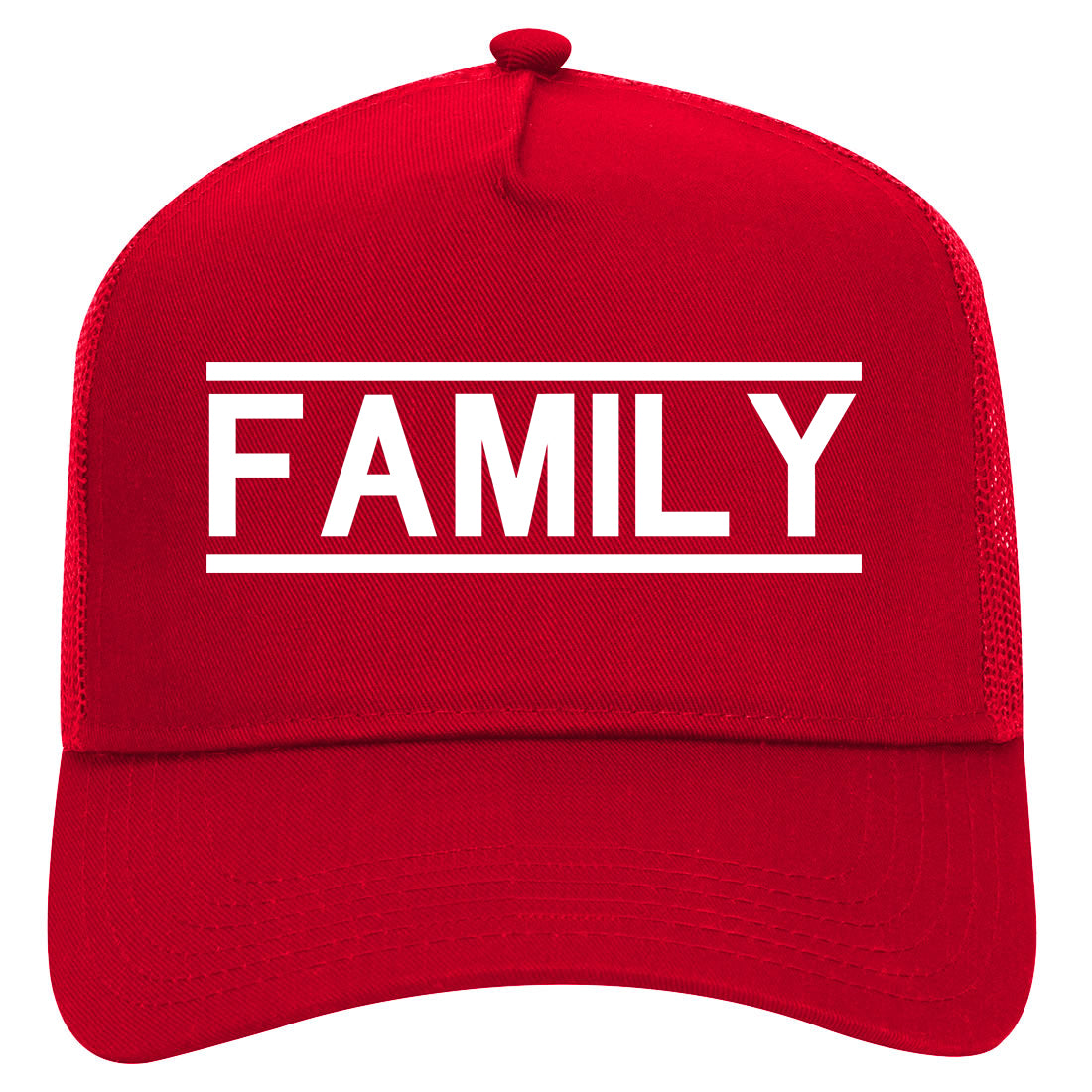 Family Fam Squad Mens Mesh Trucker Hat Red
