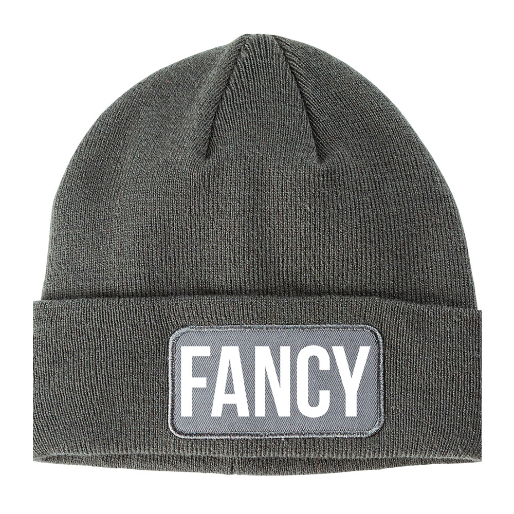 Fancy Winter Knit Adult Beanie Hat Grey