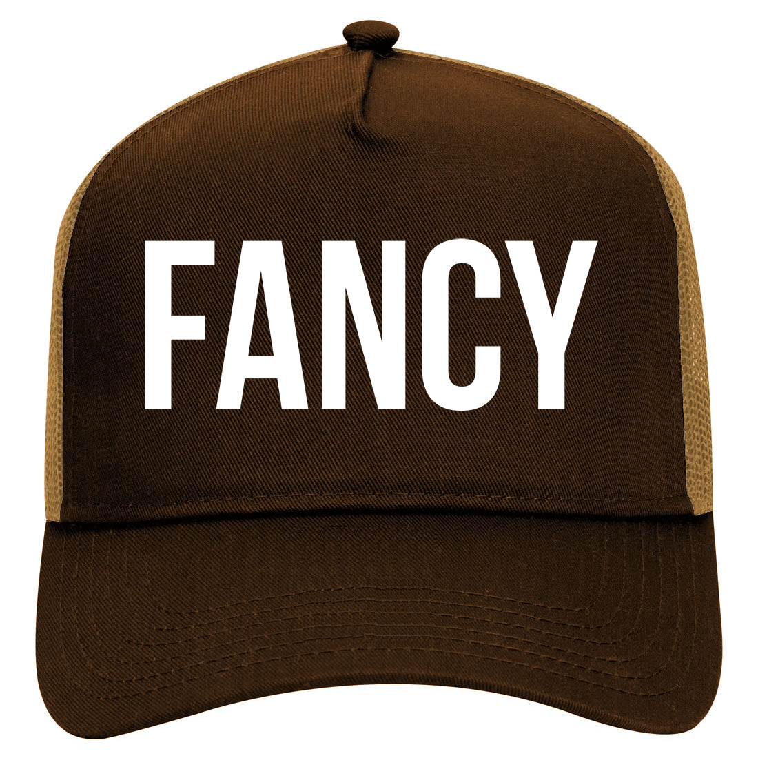 Fancy Mens Mesh Trucker Hat Brown