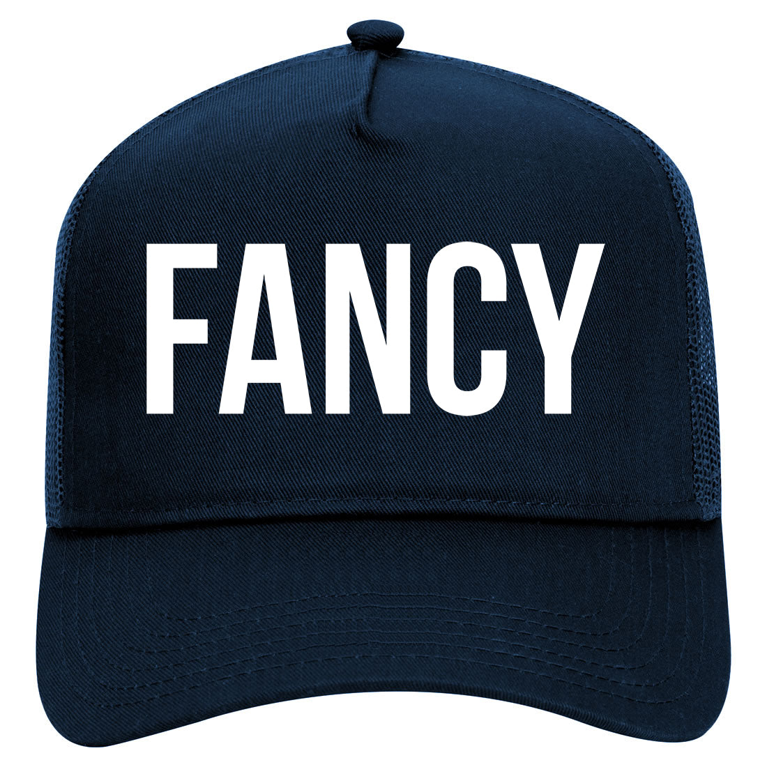 Fancy Mens Mesh Trucker Hat Navy Blue