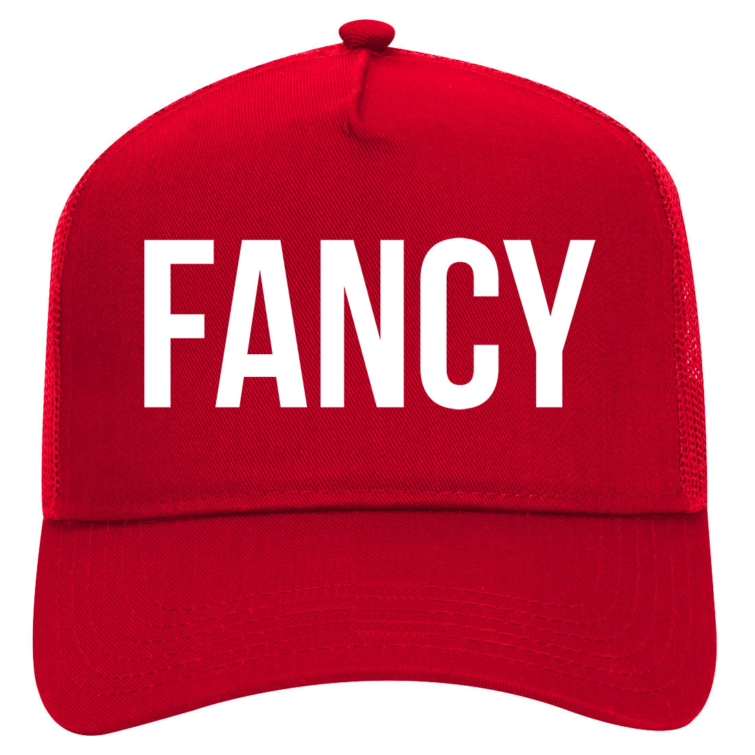 Fancy Mens Mesh Trucker Hat Red