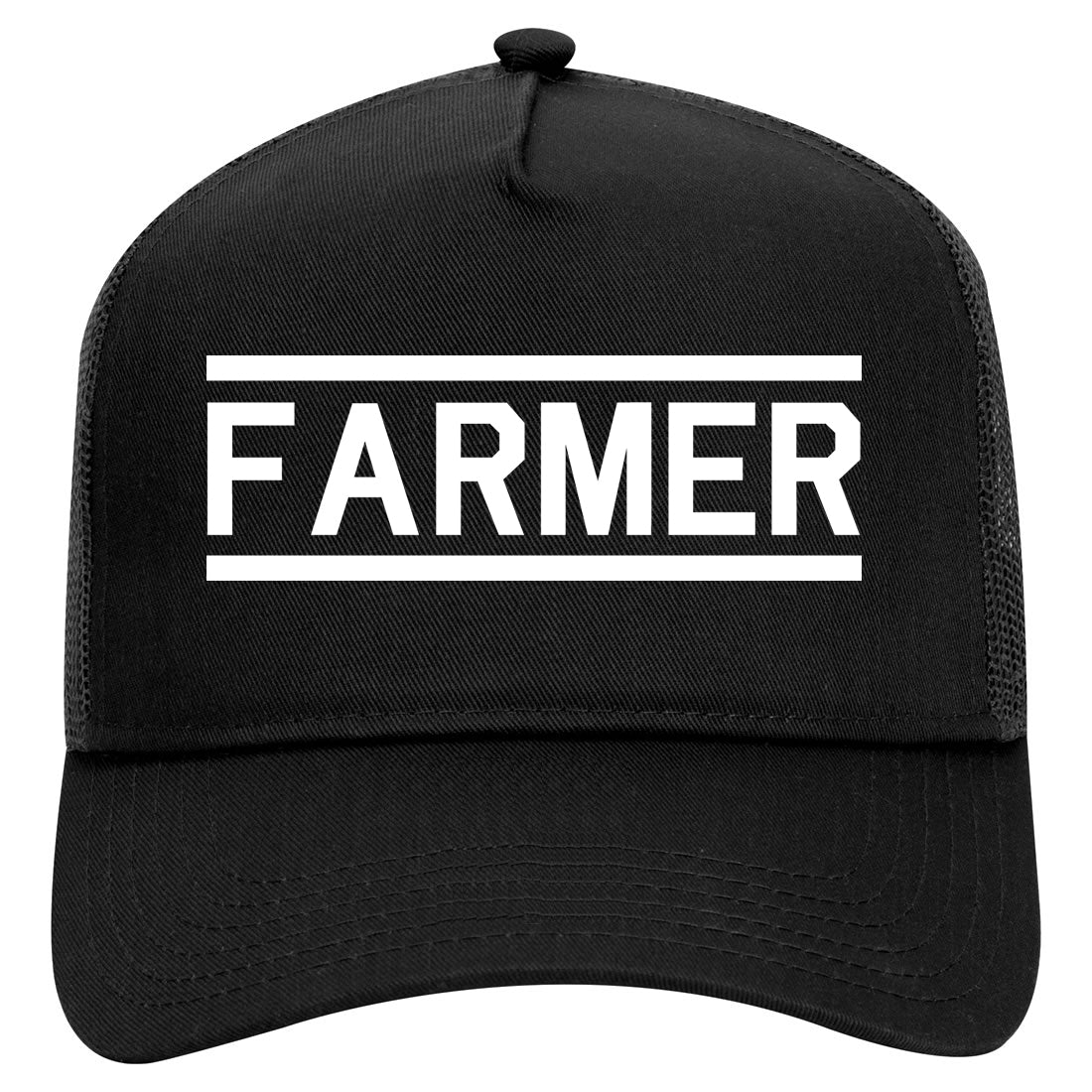 Farmer Farm Mens Mesh Trucker Hat Black