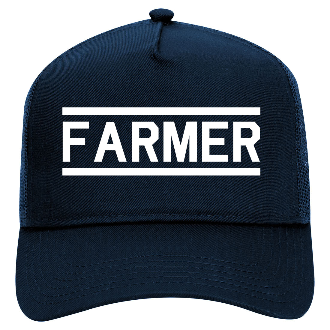 Farmer Farm Mens Mesh Trucker Hat Navy Blue