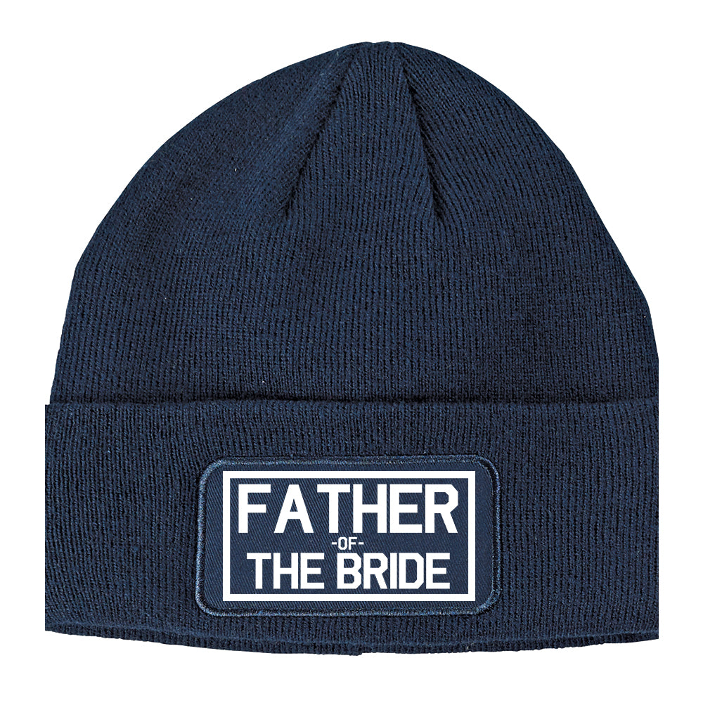 Father Of The Bride Winter Knit Adult Beanie Hat Navy Blue