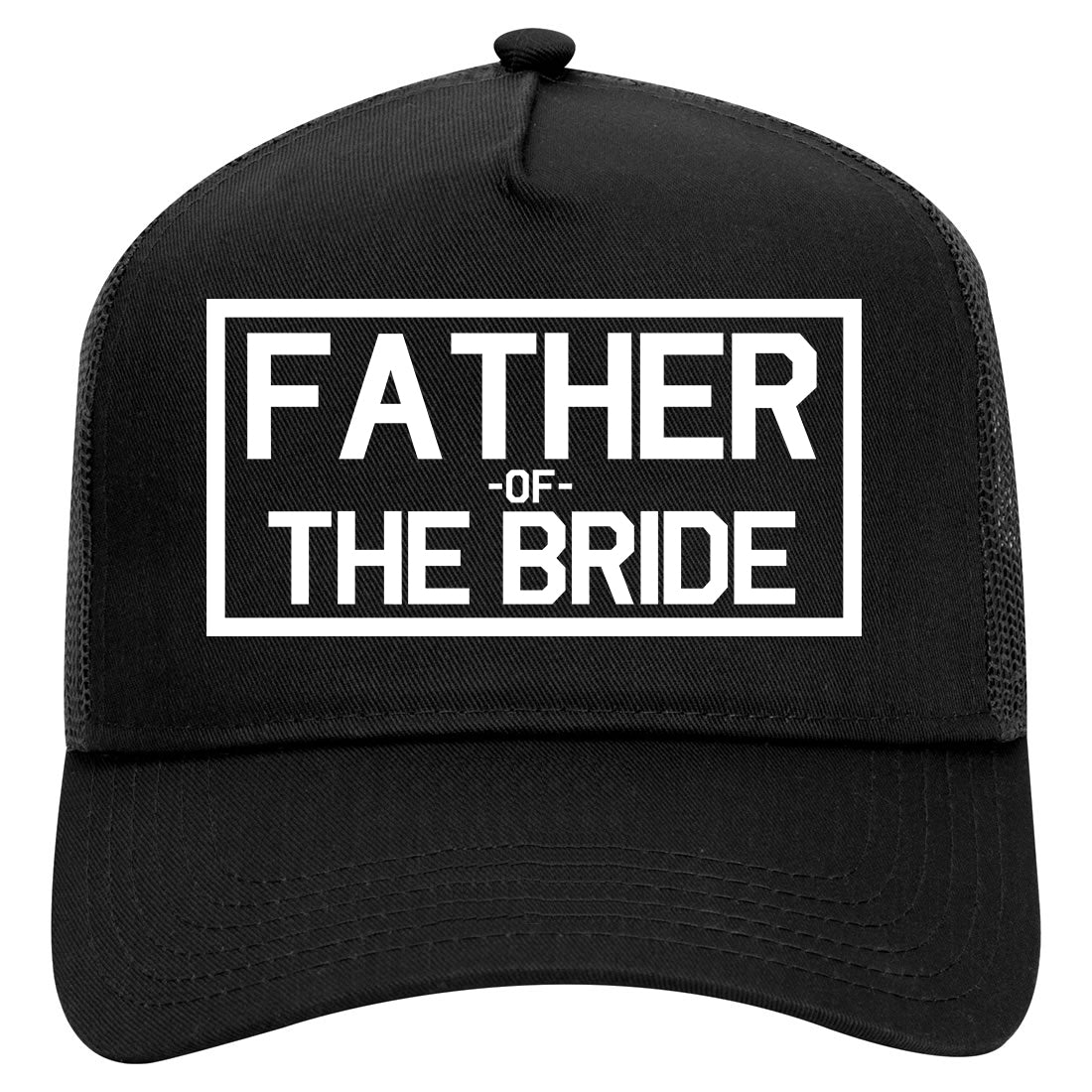 Father Of The Bride Mens Mesh Trucker Hat Black